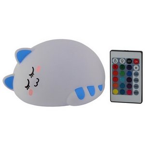 Изображение товара Ночник светодиодный для детской котики с диммером и выключателем ЭРА NLED-415-2W-BU