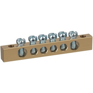 Изображение товара Шина PEN земля-ноль 6х9мм 6/2 латунная с креплениями по краям ЭРА NO-122-02