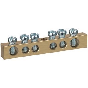 Изображение товара Шина PEN земля-ноль 6х9мм 6/1 латунная с креплениями по центру ЭРА NO-122-13