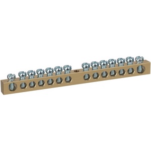 Изображение товара Шина PEN земля-ноль 6х9мм 14/1 латунная с креплениями по центру ЭРА NO-122-17