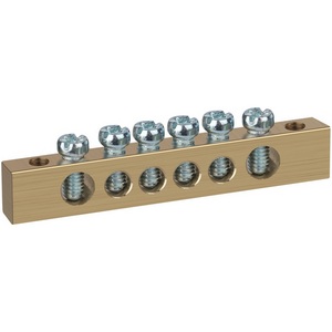 Изображение товара Шина PEN земля-ноль 8х12мм 6/2 латунная крепеж по краям ЭРА NO-122-20