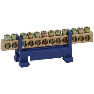 Изображение товара Шина нулевая в изоляторе типа стойка 12 выводов (синий) ЭРА NO-222-47