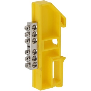 Изображение товара Шина заземления на DIN-изоляторе никелированная 6 выводов (синий) ЭРА NO-222-63