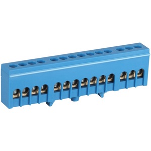 Изображение товара Шина нулевая в изолированном корпусе на DIN-рейку 14 выводов (синий) ЭРА NO-224-101