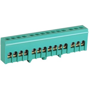 Изображение товара Шина заземления в изолированном корпусе на DIN-рейку 14 выводов (зеленый) ЭРА NO-224-105