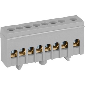 Изображение товара Шина L фаза в изолированном корпусе на DIN-рейку 8 выводов (серый) ЭРА NO-224-106