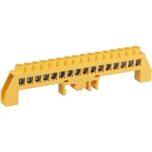 Изображение товара Шина заземления в комбинированном изоляторе на DIN-рейку 16 выводов (желтый) ЭРА NO-224-120