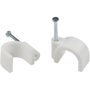 Изображение товара Скоба кабельная круглая 10 мм белая 50 шт. ЭРА NO-224-572