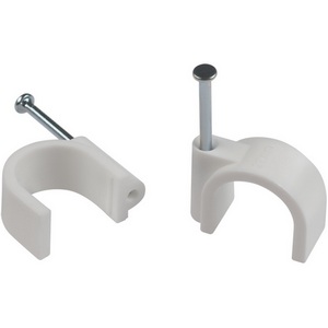 Изображение товара Скоба кабельная круглая 25 мм белая 50 шт. ЭРА NO-224-579