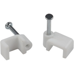 Изображение товара Скоба кабельная плоская 5 мм белая 50 шт. ЭРА NO-224-581