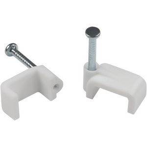 Изображение товара Скоба кабельная плоская 14 мм белая 50 шт. ЭРА NO-224-588