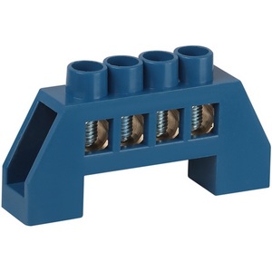 Изображение товара Шина нулевая в изоляторе 4 вывода (синий) ЭРА NO-224-61