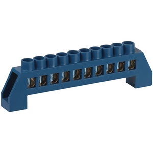 Изображение товара Шина нулевая в изоляторе 10 выводов (синий) ЭРА NO-224-64