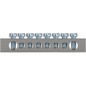 Изображение товара Шина PEN земля-ноль 6х9мм 8/1 никелированная с креплениями по краям ЭРА NO-224-83