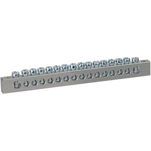 Изображение товара Шина PEN земля-ноль 6х9мм 16/1 никелированная с креплениями по краям ЭРА NO-224-87