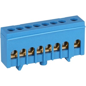 Изображение товара Шина нулевая в изолированном корпусе на DIN-рейку 8 выводов (синий) ЭРА NO-224-98