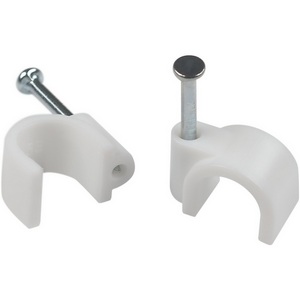 Изображение товара Скоба кабельная круглая 9 мм белая 10 шт. ЭРА NO-225-279