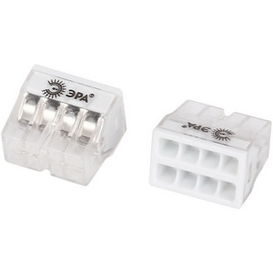 Изображение товара Клемма быстрозажимная компактная 8-проводная 0,2-2,5 мм2 упаковка 15 шт ЭРА NO-225-362