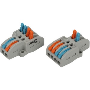 Изображение товара Клемма проходная разветвительная с рычагами 2/4 полюса 0,08-2,5/4 мм2 (упаковка 20 шт.) ЭРА NO-225-406