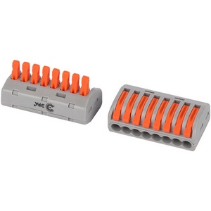 Изображение товара Клемма универсальная с рычагами 8-проводная 0,08-2,5/4 мм2 (упаковка 2 шт.) ЭРА NO-225-424