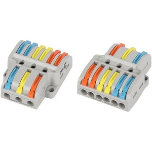 Изображение товара Клемма проходная разветвительная с рычагами 3/6 полюсов 0,08-2,5/4 мм2 (упаковка 1 шт.) ЭРА NO-225-459