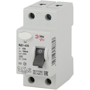 Изображение товара Устройство защитного отключения 2P 63А 100мА ЭРА NO-902-152