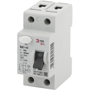 Изображение товара Устройство защитного отключения 2P 50А 300мА ЭРА NO-902-70