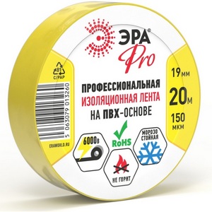 Изображение товара Изолента 19мм 20м 150мкм желтая ЭРА PRO150YEL