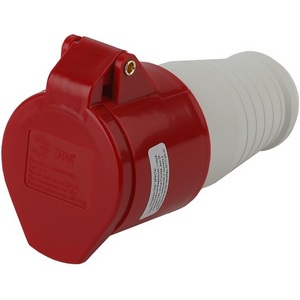 Изображение товара Розетка с заземлением и защитной крышкой ЭРА R-16-3P-PE-IP44