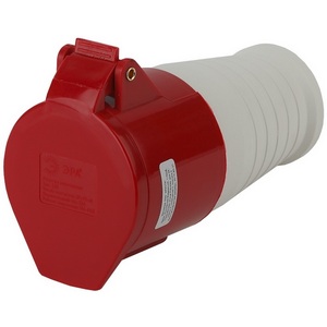 Изображение товара Розетка с заземлением и защитной крышкой ЭРА R-32-3P-PE-N-IP44