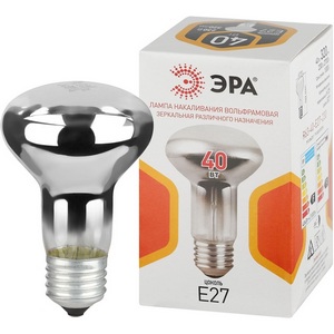 Изображение товара Лампочка накаливания E27 40W ЭРА R63-40-E27-230