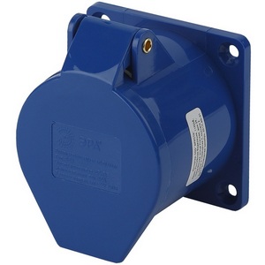 Изображение товара Розетка с заземлением и защитной крышкой (синий) ЭРА R(IN)-32-2P-PE-IP44