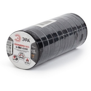 Изображение товара Изолента ПВХ черная 15мм х 10м 10 шт. ЭРА SET-1510Black SET-1510Black