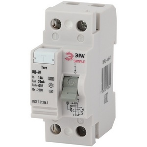 Изображение товара Устройство защитного отключения 2P 16А 30мА ЭРА SIMPLE-mod-41