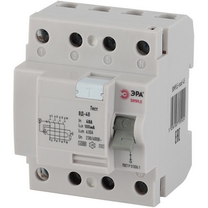 Изображение товара Устройство защитного отключения 4P 40А 100мА ЭРА ВД-40 SIMPLE-mod-49