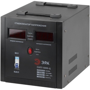 Изображение товара Стабилизатор напряжения однофазный релейный ЭРА СНПТ-5000-Ц