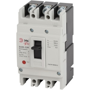 Изображение товара Автоматический выключатель 3Р 12,5А 25кА ЭРА ВА88 SVA10-3-0012-E