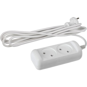 Изображение товара Удлинитель 2-х местный без заземления 3 метра ЭРА U-2-3m-2x1