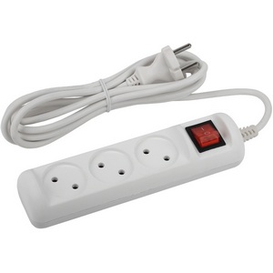 Изображение товара Удлинитель 3-х местный без заземления 1,5 метра ЭРА U-3s-1,5m-2x1