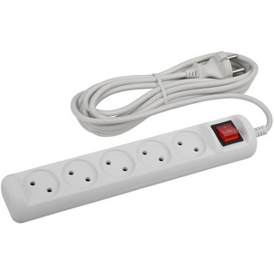 Изображение товара Удлинитель 5-и местный без заземления 3 метра ЭРА U-5s-3m-2x1