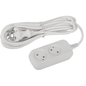 Изображение товара Удлинитель 2-х местный без заземления 5 метров ЭРА UDL-10-250