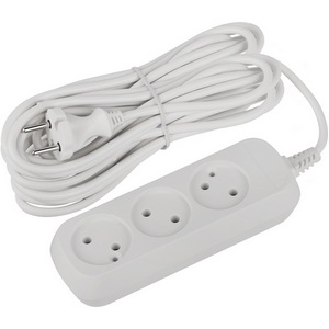 Изображение товара Удлинитель 3-х местный без заземления 10 метров ЭРА UDL-10-3100