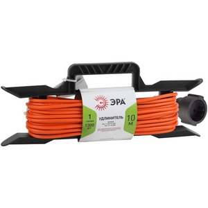 Изображение товара Удлинитель одноместный без заземления 10 метров на рамке ЭРА UFx-1-2x0.75-10m