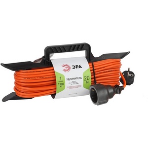 Изображение товара Удлинитель одноместный с заземлением 20 метров на рамке ЭРА UFx-1e-3x0.75-20m