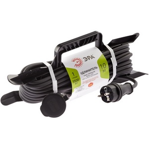 Изображение товара Удлинитель одноместный с заземлением 10 метров на рамке ЭРА UFx-1e-3x1,5-10m-IP44(KG)