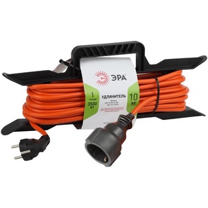 Изображение товара Удлинитель одноместный с заземлением 10 метров на рамке ЭРА UFx-1e-3x1.5-10m