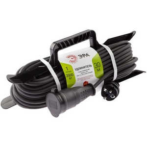 Изображение товара Удлинитель одноместный с заземлением 30 метров на рамке ЭРА UFx-1e-3x2,5-30m-IP44(KG)