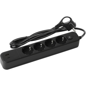 Изображение товара Удлинитель 4-х местный с заземлением 1,5 метра с USB Type A+С ЭРА USF-4es-1,5m-2xUSBAC-B