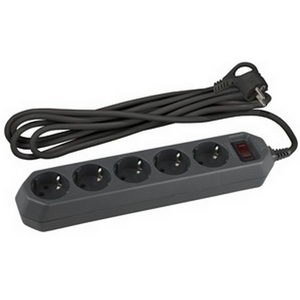 Изображение товара Удлинитель 5-и местный с заземлением 5 метров ЭРА USF-5es-5m-B