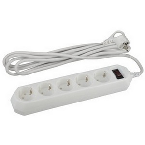 Изображение товара Удлинитель 5-и местный с заземлением 5 метров ЭРА USF-5es-5m-W